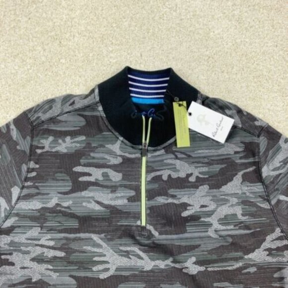 Robert Graham Other - Robert Graham Long Sleeve 1/4 Zip Pullover Black Gray Camo Men's
